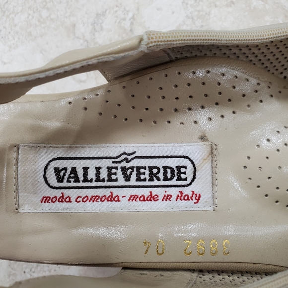Valleverde sling back shoes womens size 36 US 6.5 beige perforated leather Italy - Picture 9 of 16